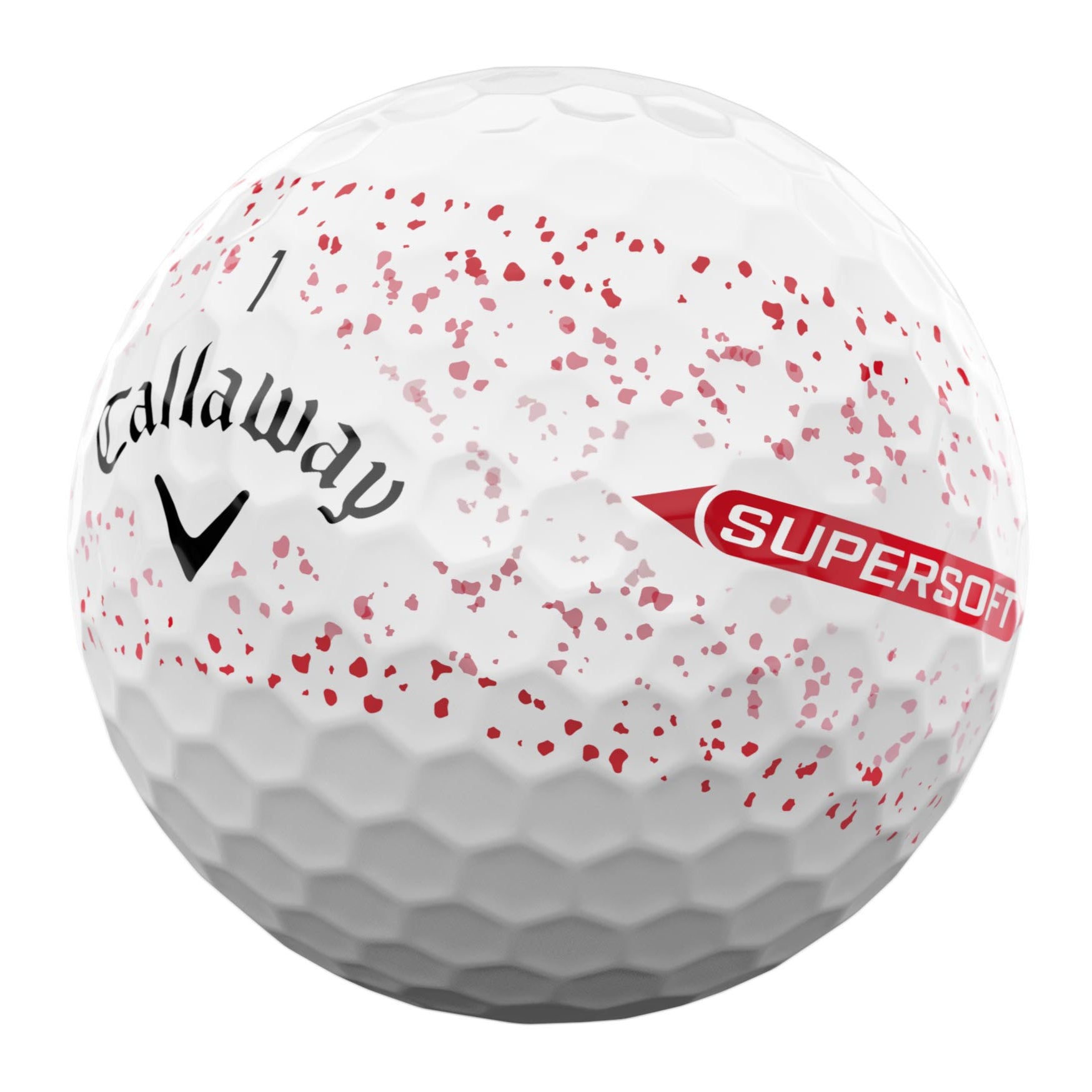 Callaway Supersoft Splatter Red Golf Balls (3 Ball Sleeve)