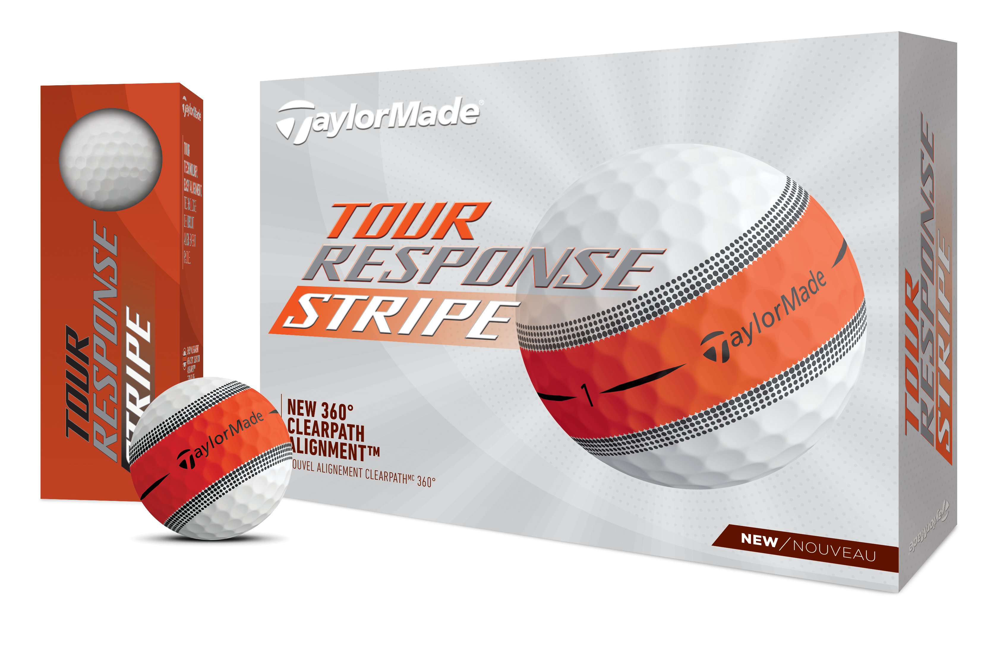 TaylorMade Tour Response Stripe Orange Golf Balls