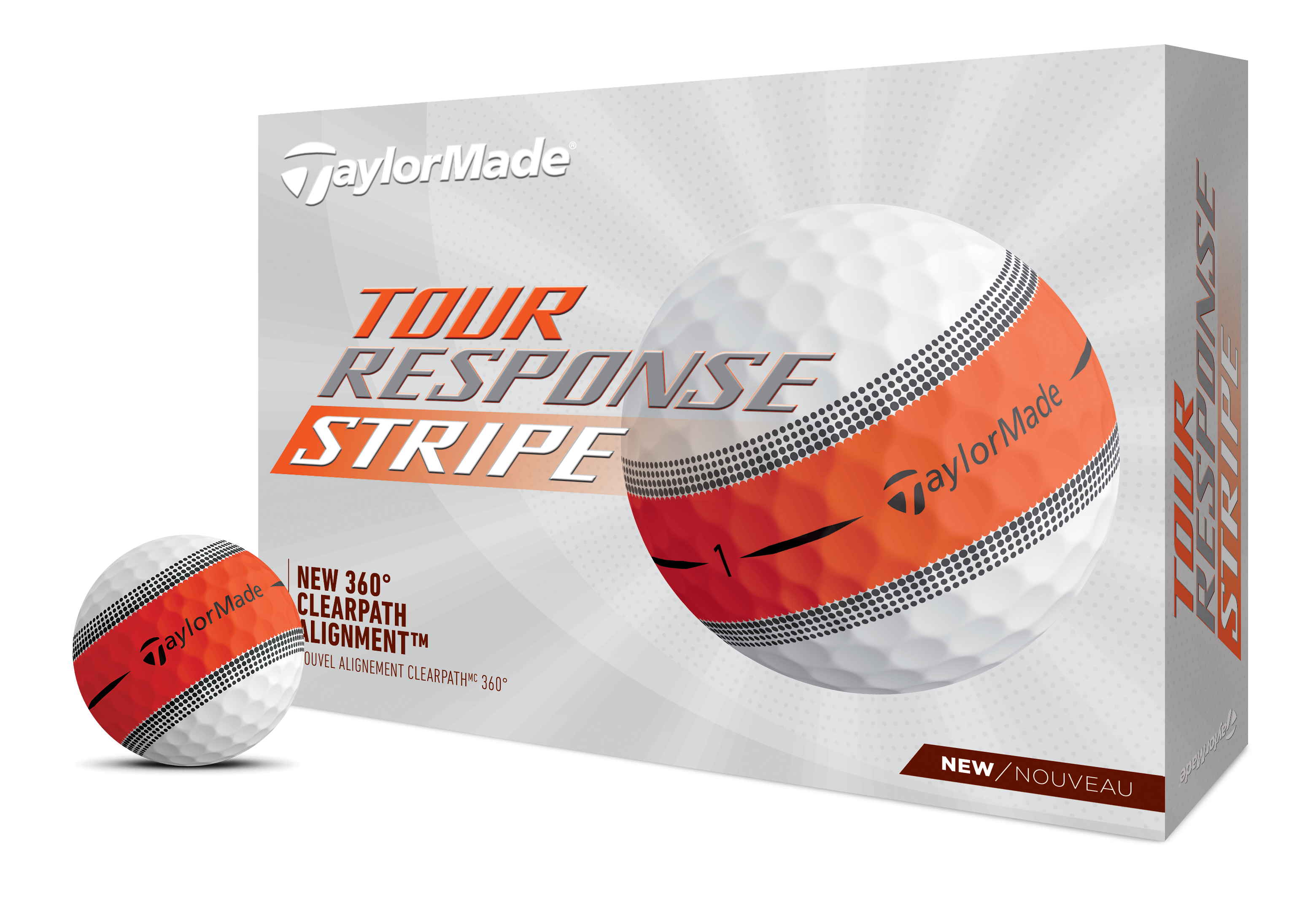 TaylorMade Tour Response Stripe Orange Golf Balls