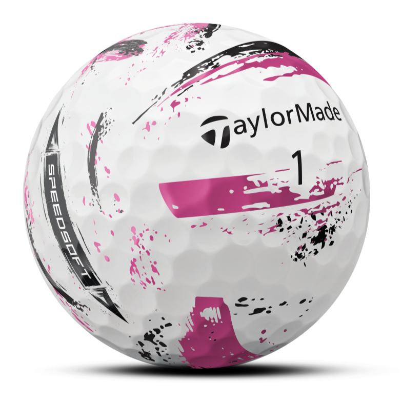 TaylorMade Speedsoft Ink Pink Golf Balls (3 Ball Sleeve)