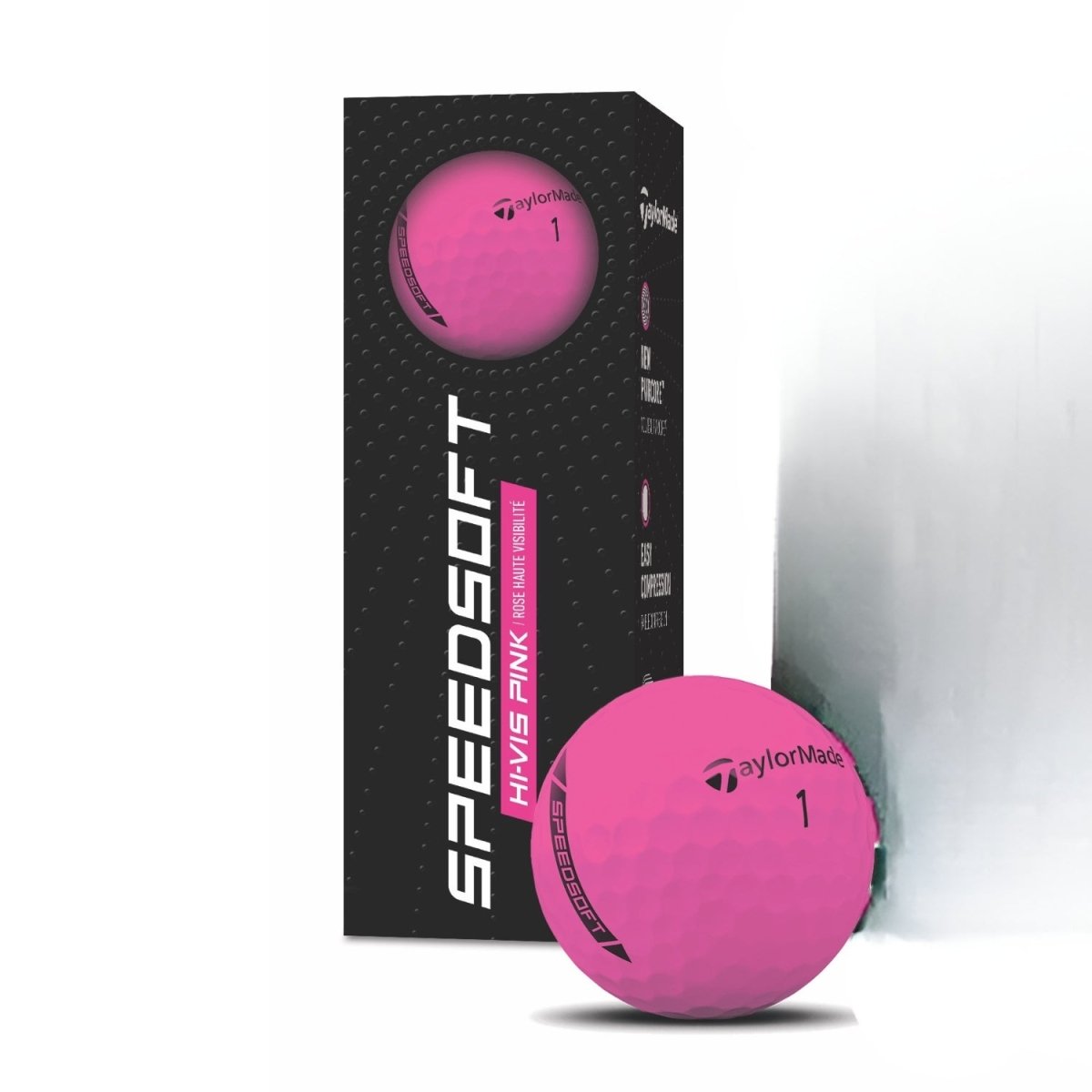 Taylormade SpeedSoft Hi Vis Pink Golf Balls (3 Ball Sleeve) - TaylorMade