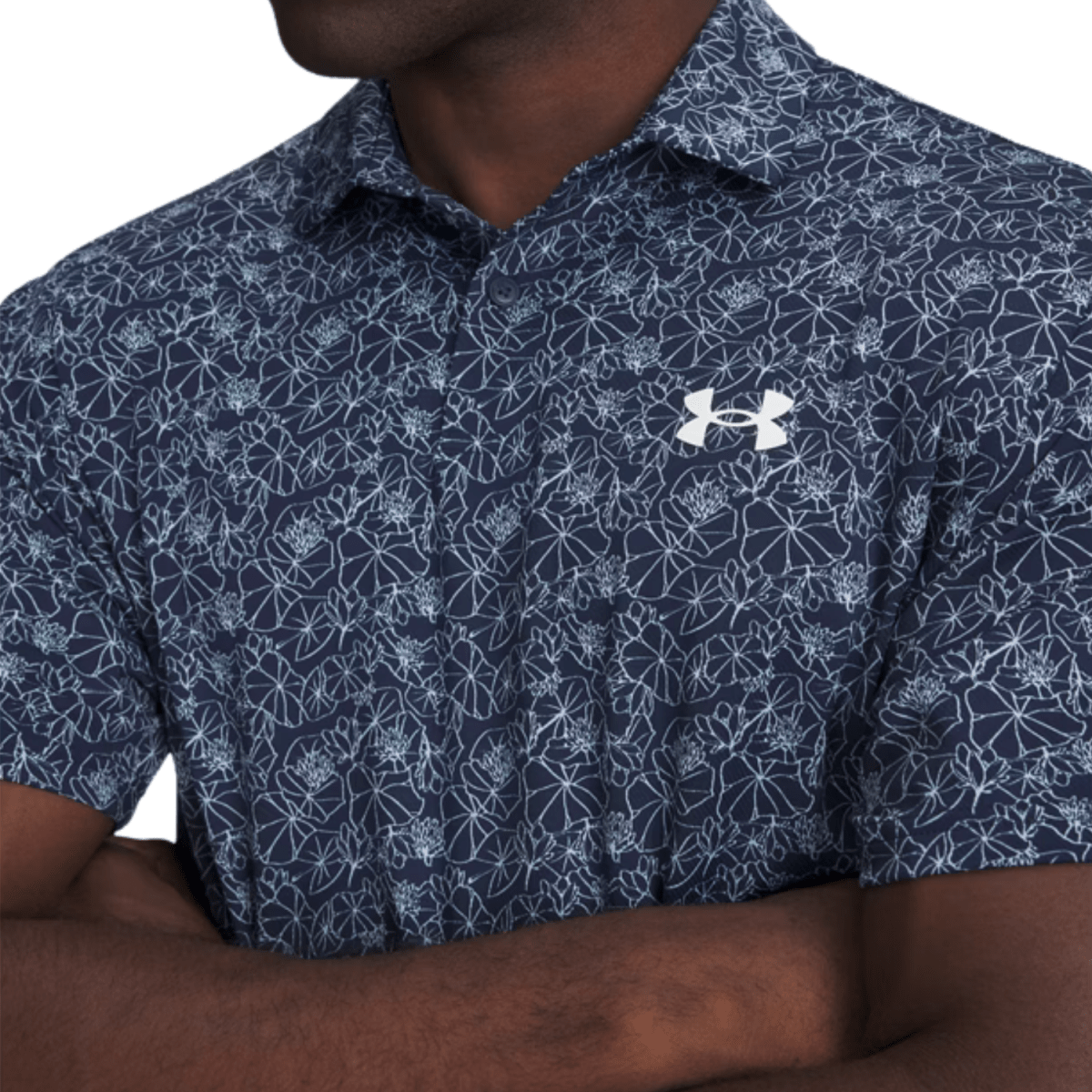 Under Armour Golf Matchplay Printed Polo Shirt - Academy/Opal Blue/White - Under Armour