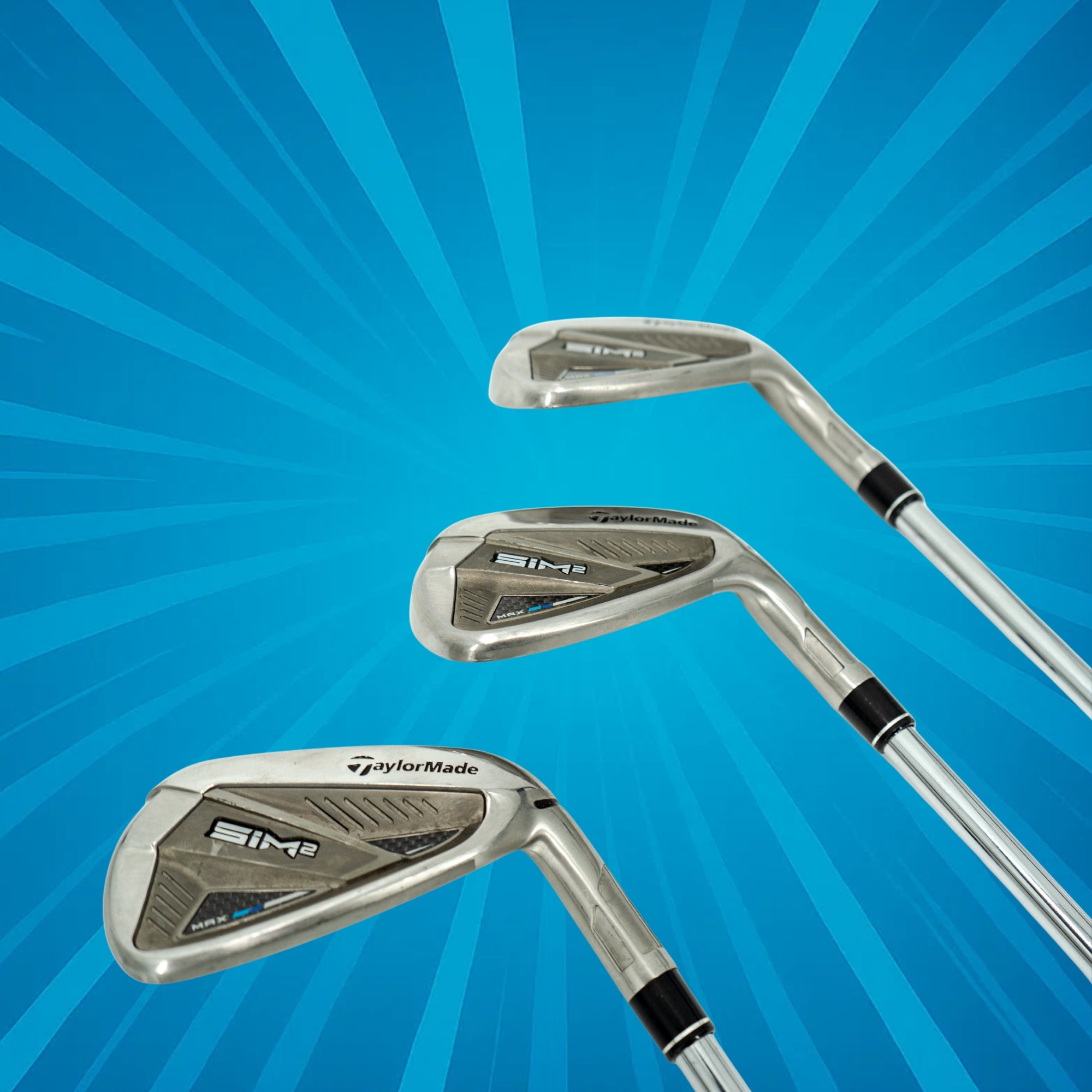 TaylorMade SIM 2 Max Irons / 5-SW / KBS MAX MT 85 R Steel Shafts / Regular Flex