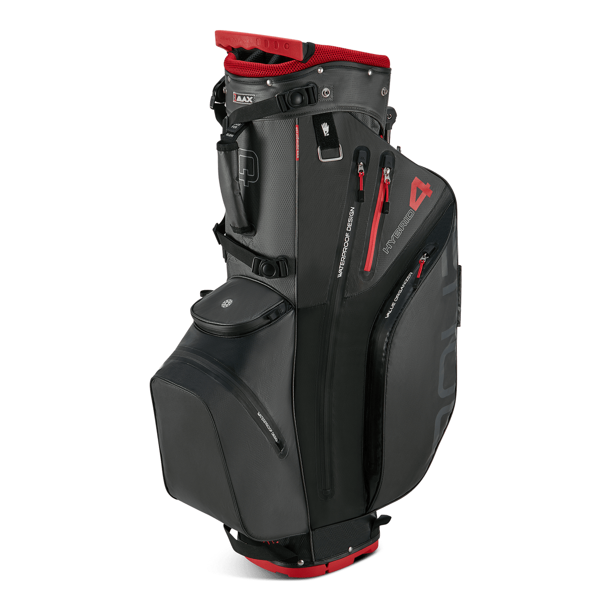Big Max Aqua Hybrid 4 Golf Stand Bag - Black / Charcoal / Red