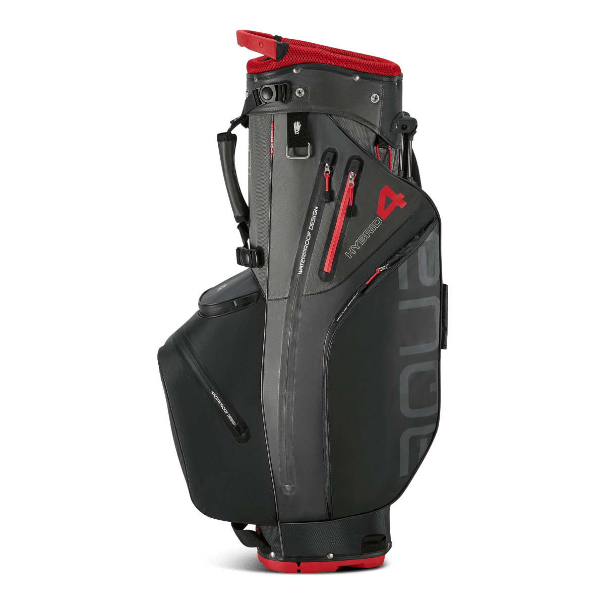Big Max Aqua Hybrid 4 Golf Stand Bag - Black / Charcoal / Red - Big Max