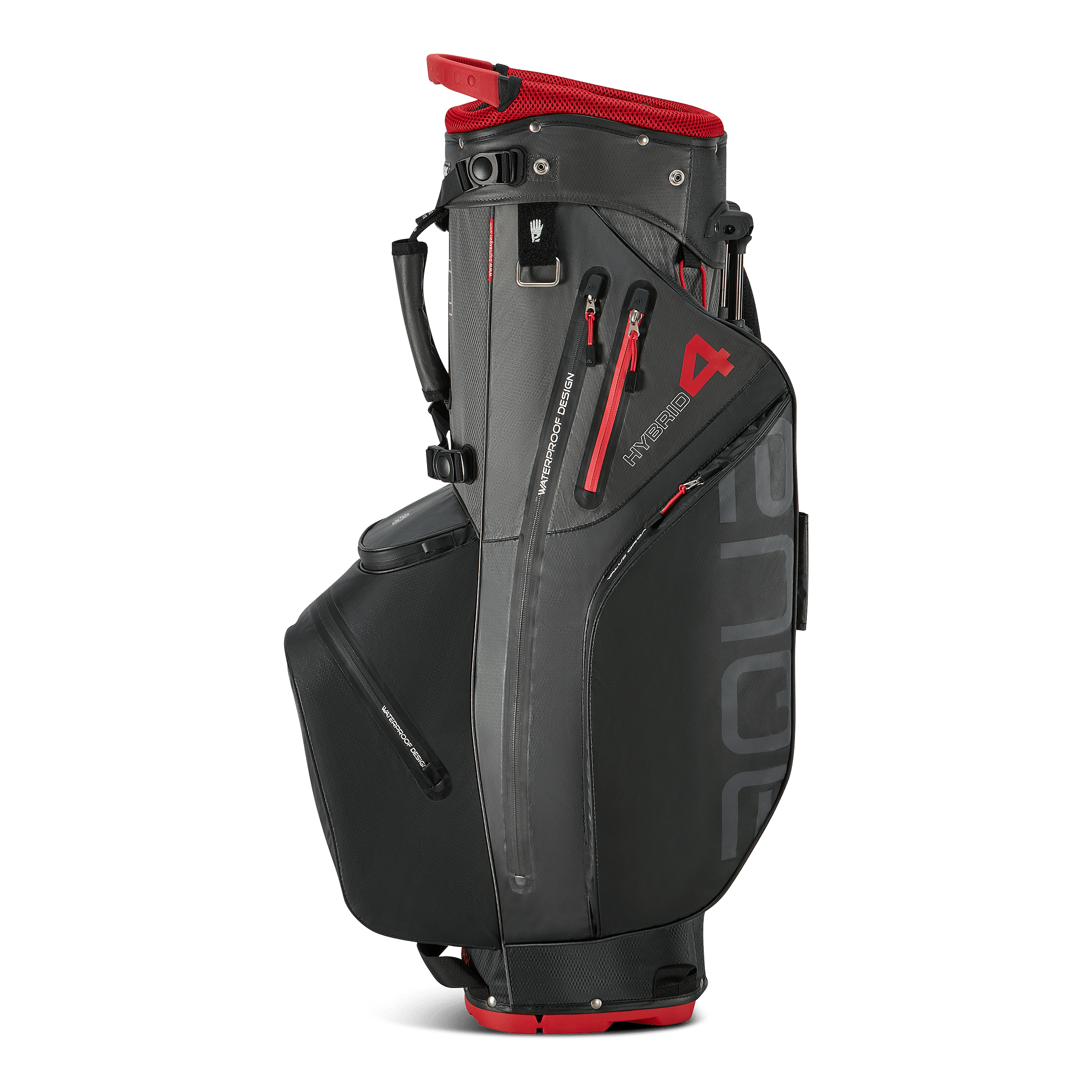 Big Max Aqua Hybrid 4 Golf Stand Bag - Black / Charcoal / Red