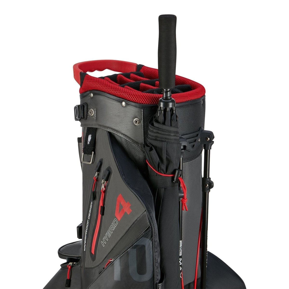 Big Max Aqua Hybrid 4 Golf Stand Bag - Black / Charcoal / Red - Big Max
