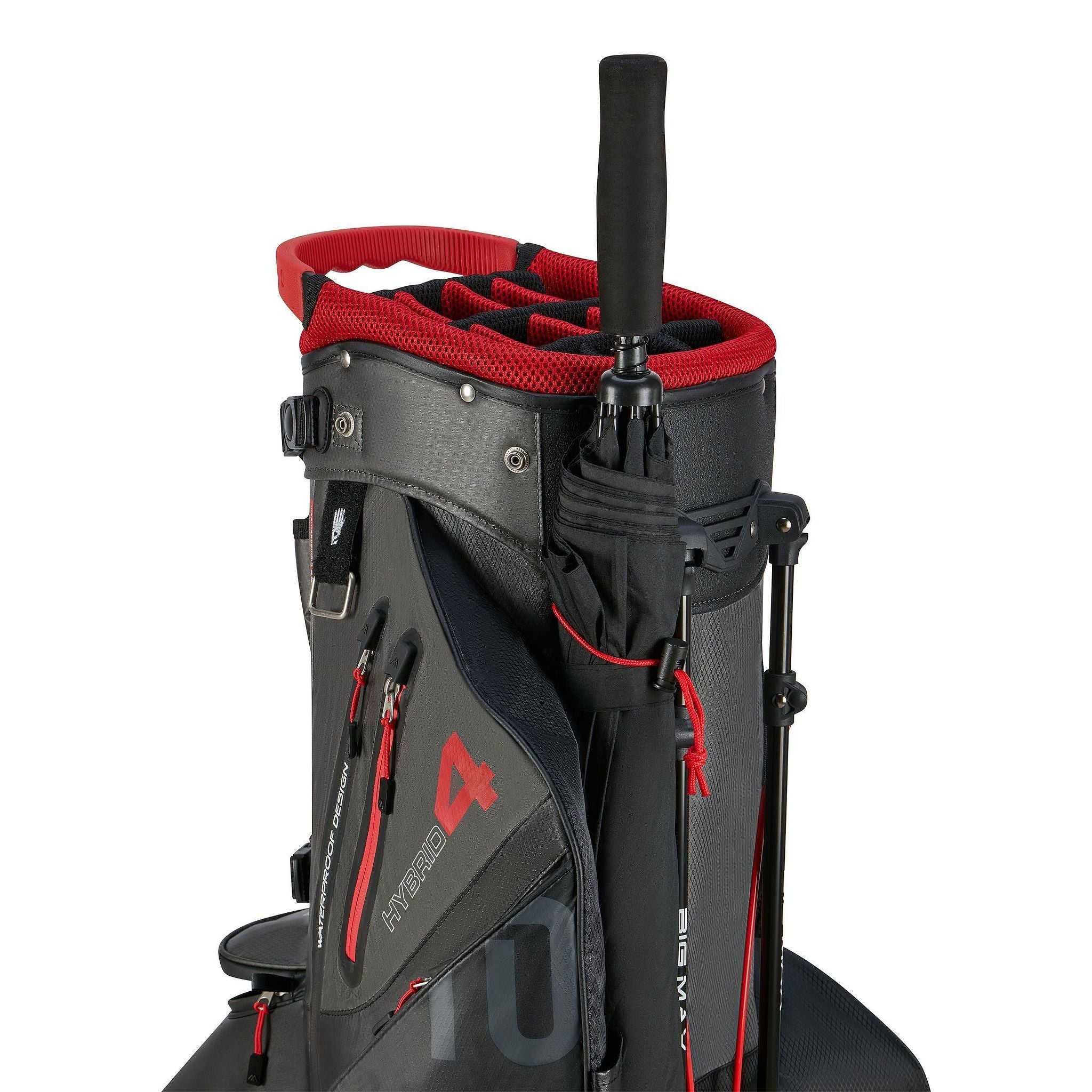 Big Max Aqua Hybrid 4 Golf Stand Bag - Black / Charcoal / Red