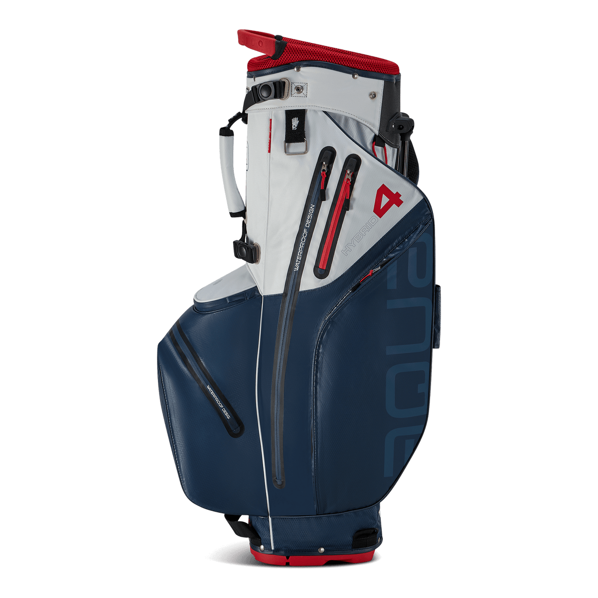Big Max Aqua Hybrid 4 Golf Stand Bag - Navy / White / Red