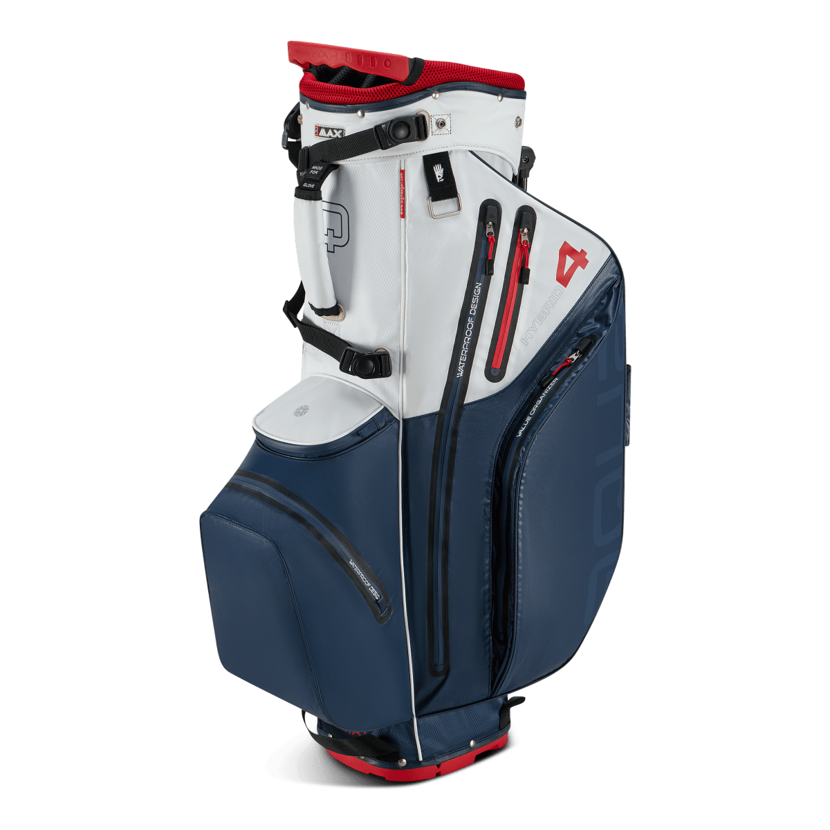 Big Max Aqua Hybrid 4 Golf Stand Bag - Navy / White / Red - Big Max