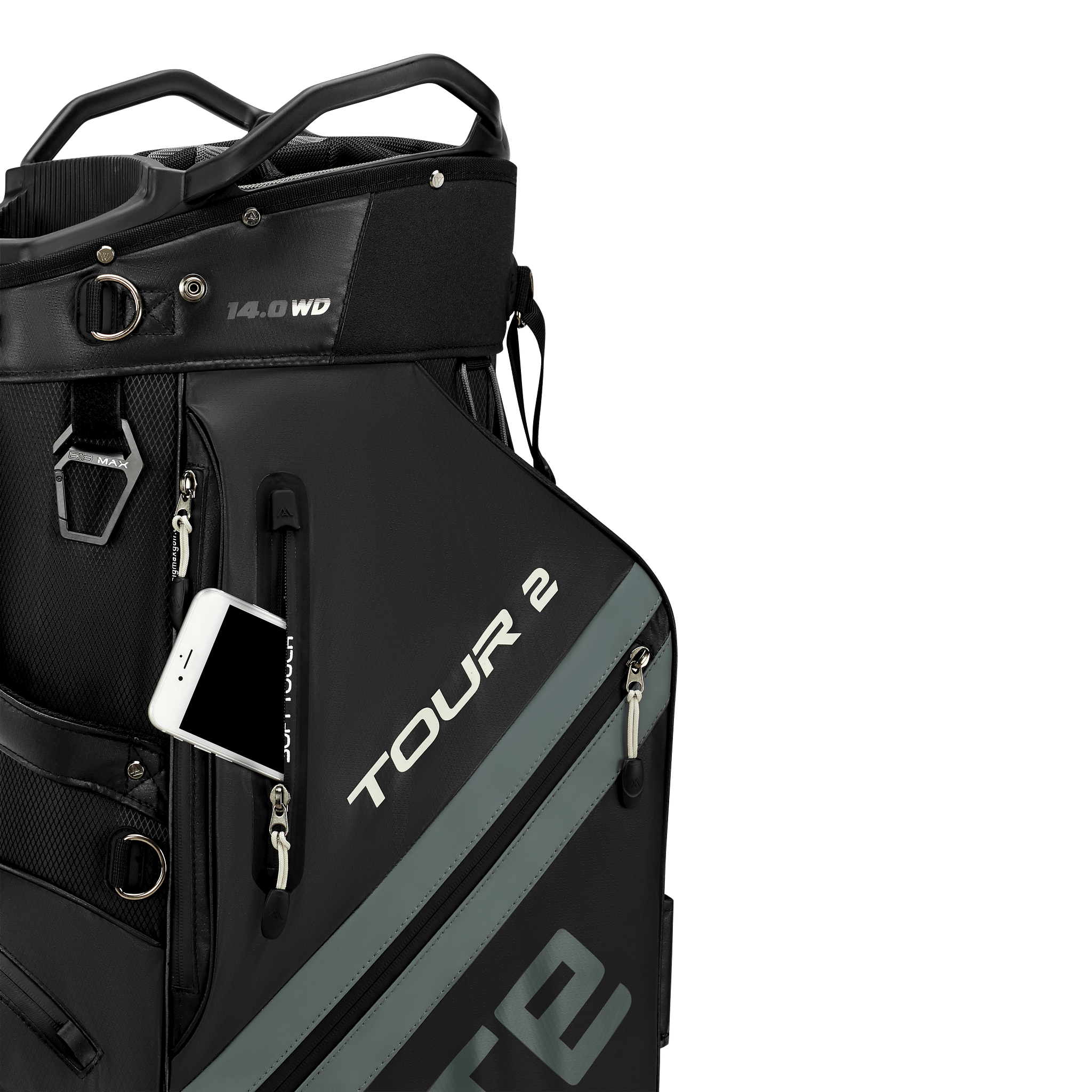 Big Max Dri Lite Tour 2 Golf Bag - Black / Charcoal