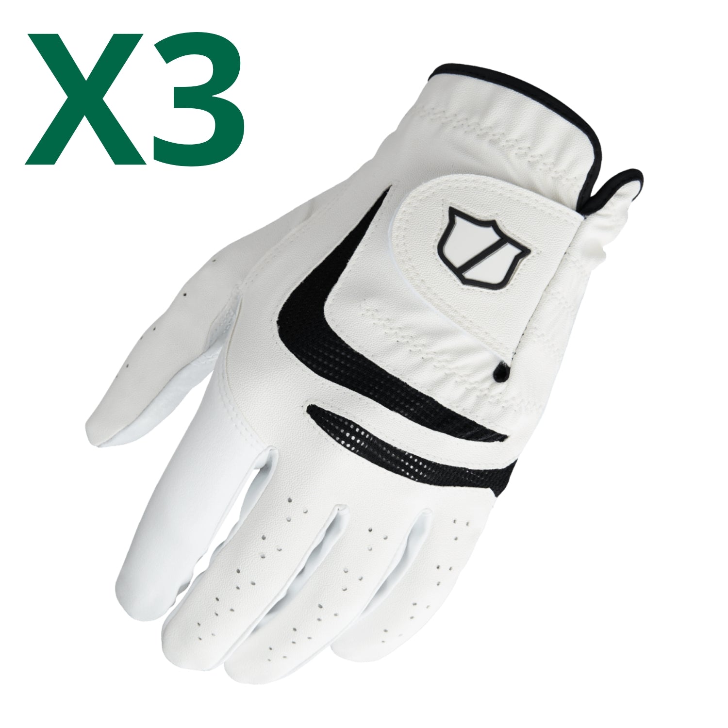 Wilson Staff Grip Plus Model Golf Glove (3 Pack Bundle)