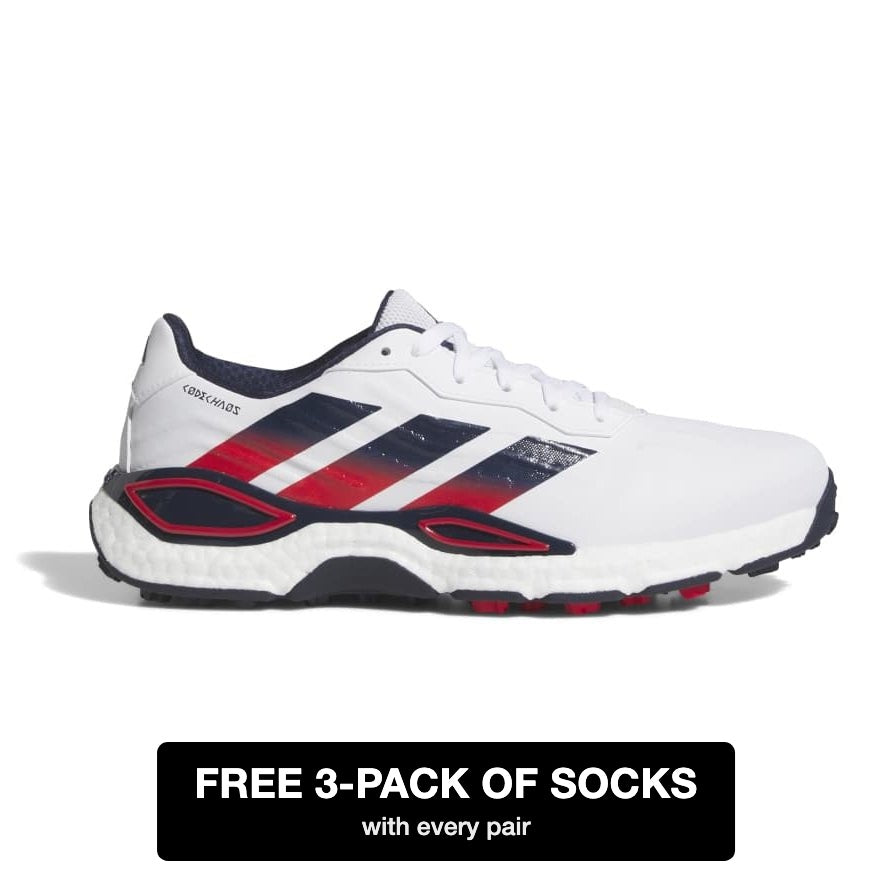 adidas Codechaos 27 Golf Shoes - White / Collegiate Navy / Pure Ruby - adidas