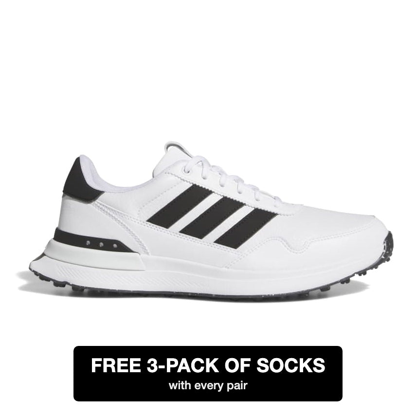 adidas S2G Leather Spikeless Golf Shoes - Cloud White / Core Black - adidas