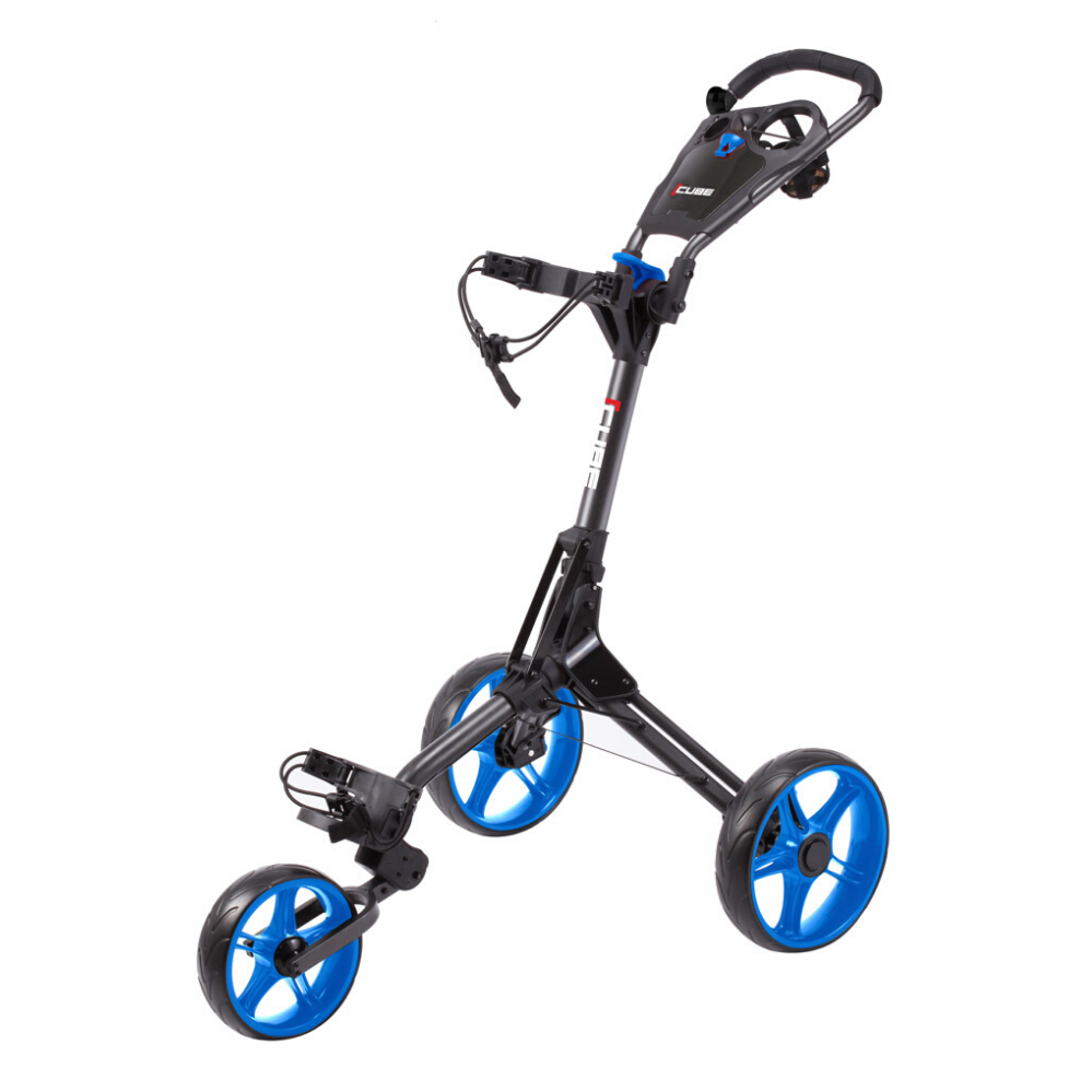 Cube Golf 3.0 Push 3 Wheel Trolley - Charcoal / Blue