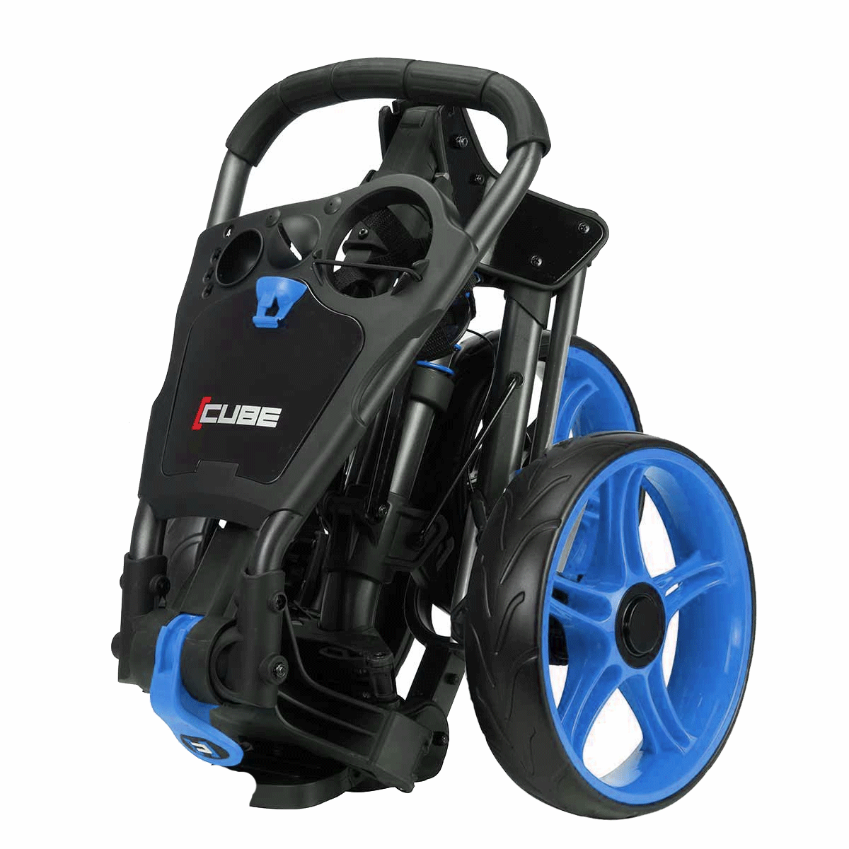 Cube Golf 3.0 Push 3 Wheel Trolley - Charcoal / Blue