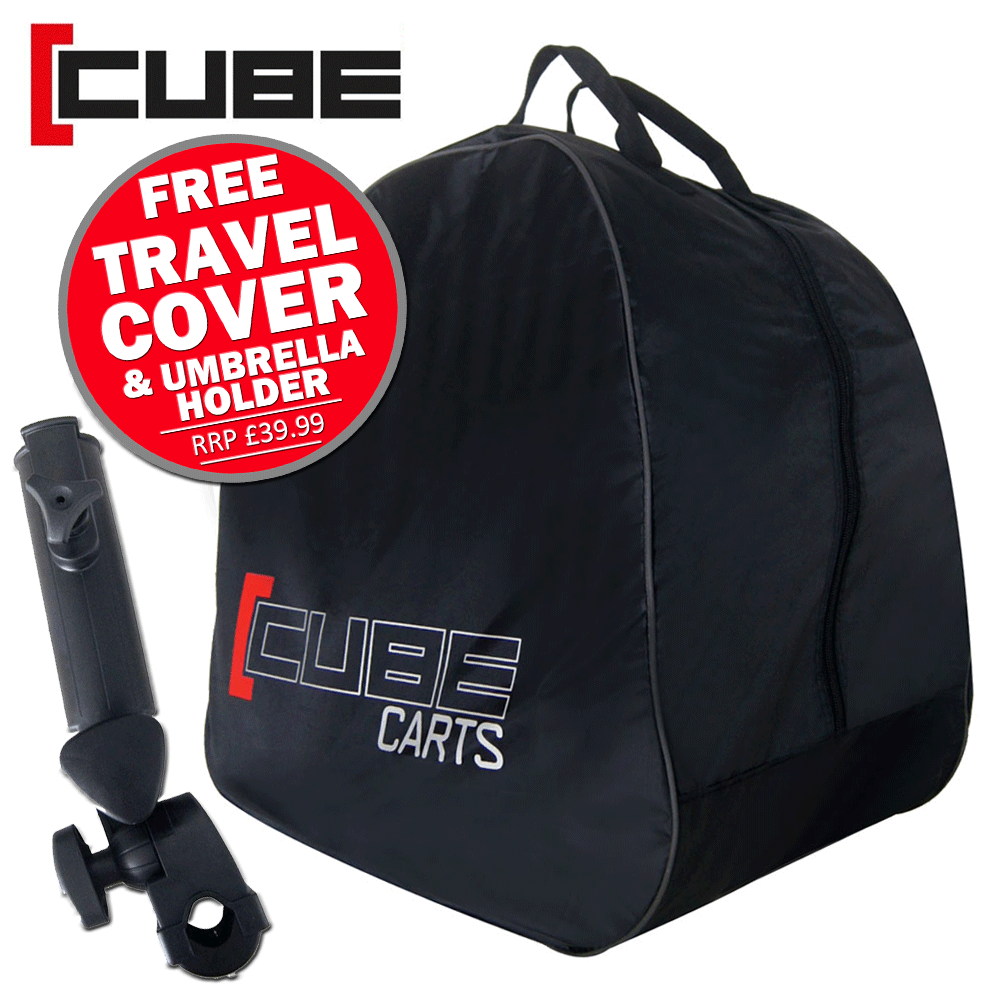 Cube Golf 3.0 Push 3 Wheel Trolley - Charcoal / Blue