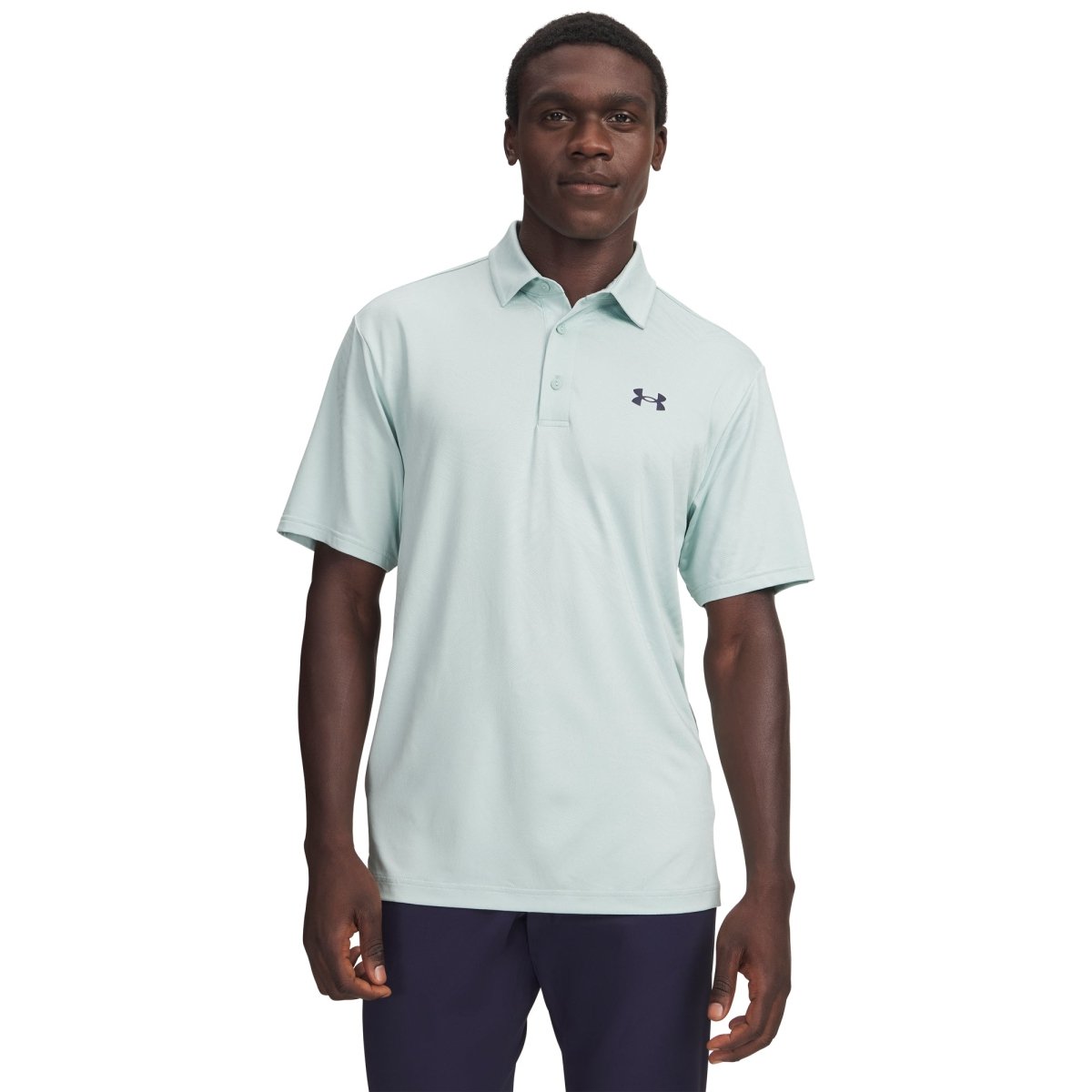 Under Armour Playoff Jacquard Men's Polo - Enamel Blue / Illusion Green / Midnight Navy - Under Armour