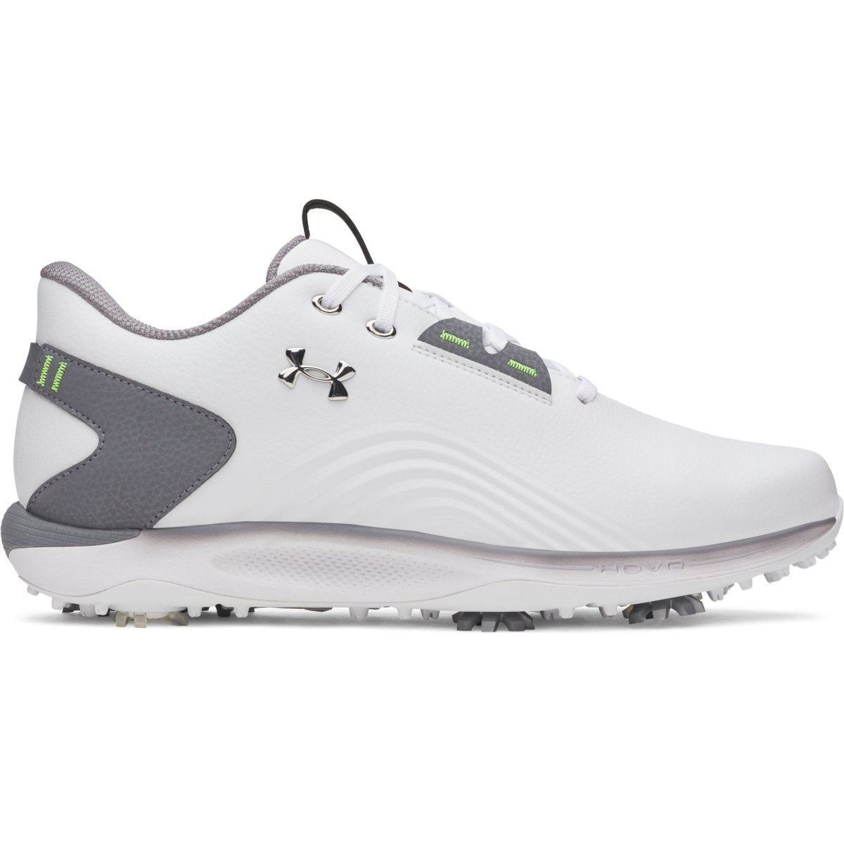 Under Armour Drive Fade 2 Spiked Golf Shoes - White / Titan Grey / Metallic Silver - Under Armour