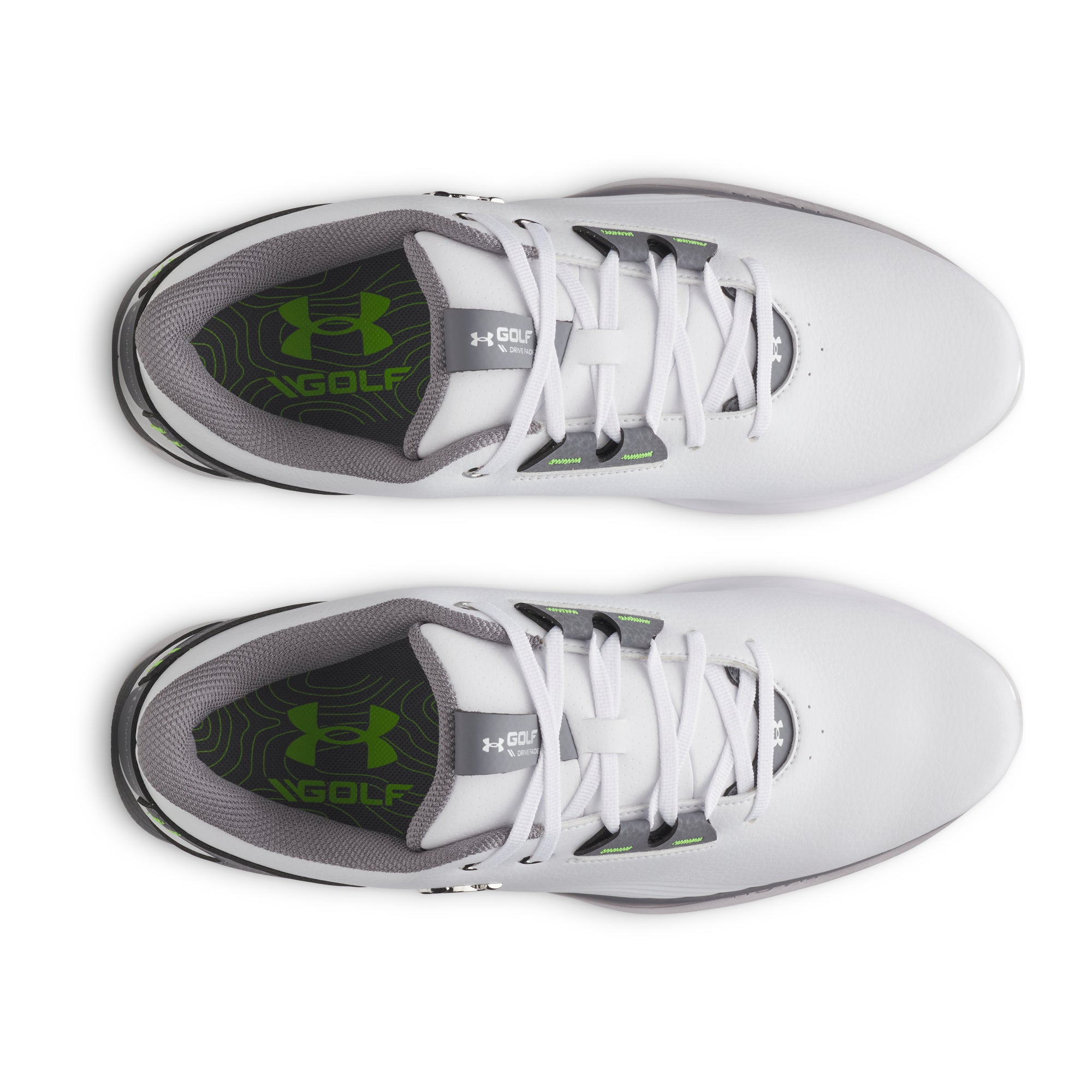 Under Armour Drive Fade 2 Golf Shoes - White / Titan Grey / Metallic Silver