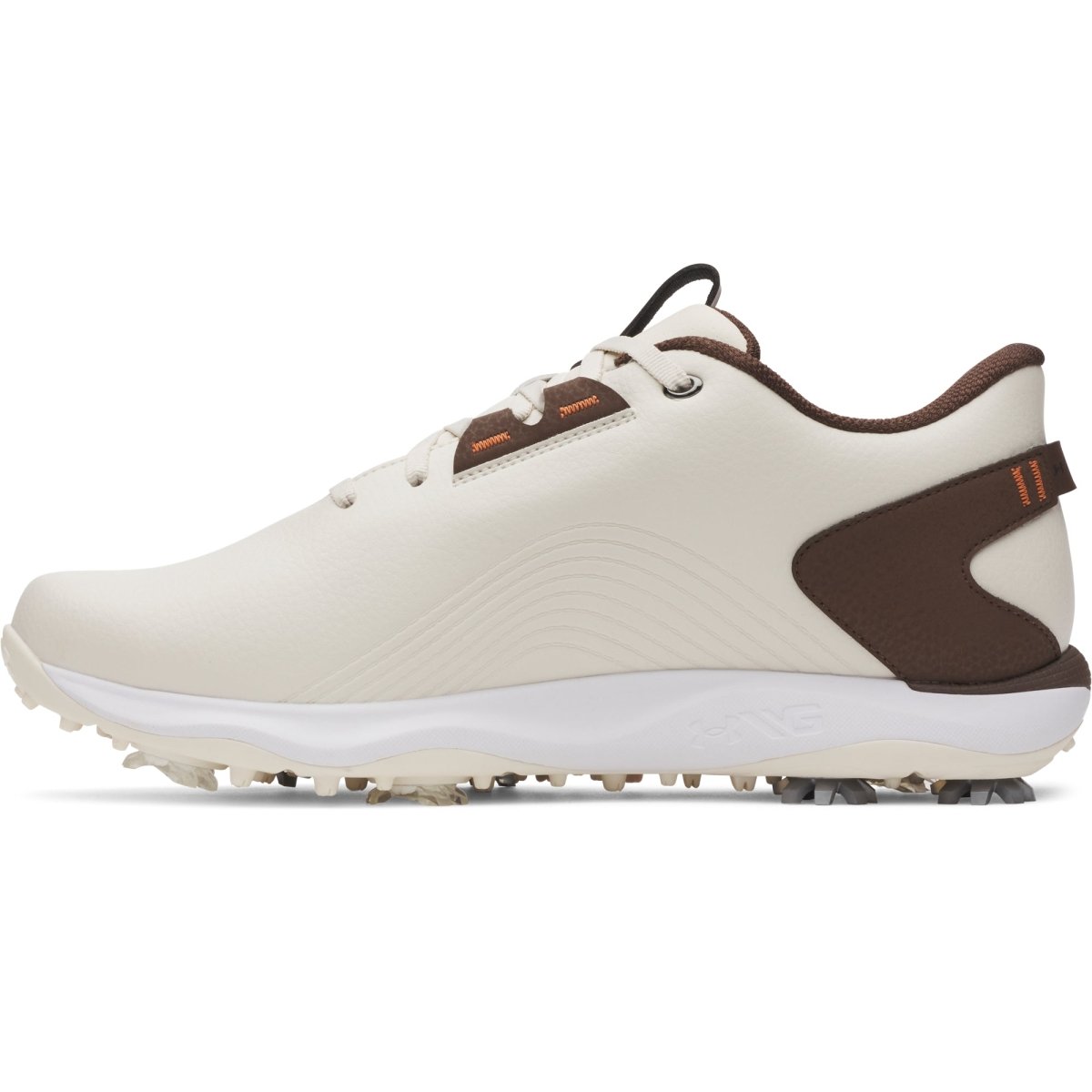 Under Armour Drive Fade 2 Spiked Golf Shoes - Stone / Tundra / Metallic Silver - Under Armour