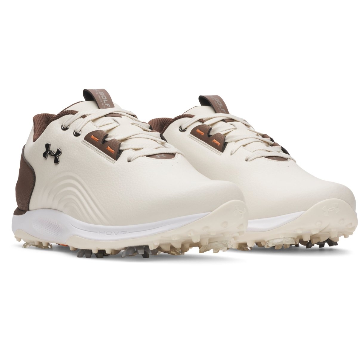 Under Armour Drive Fade 2 Spiked Golf Shoes - Stone / Tundra / Metallic Silver - Under Armour