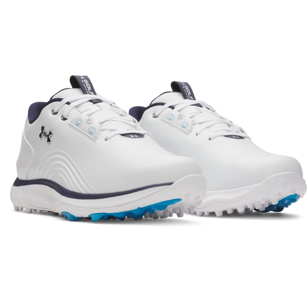 Under Armour Drive Fade 2 Spikeless Golf Shoes - White / Metallic Silver - Under Armour