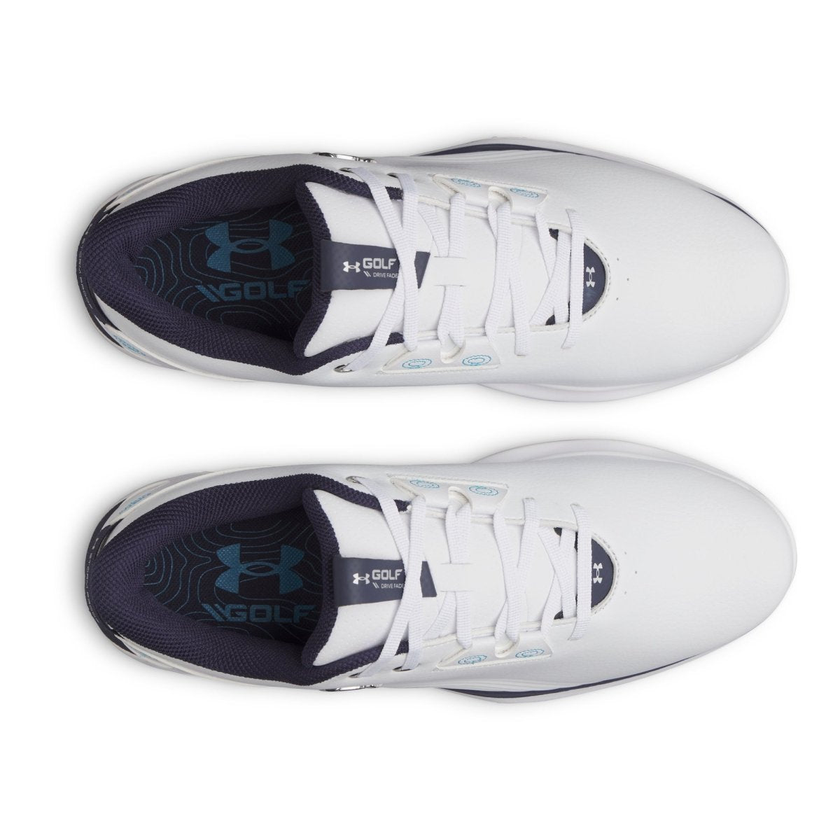 Under Armour Drive Fade 2 Spikeless Golf Shoes - White / Metallic Silver - Under Armour