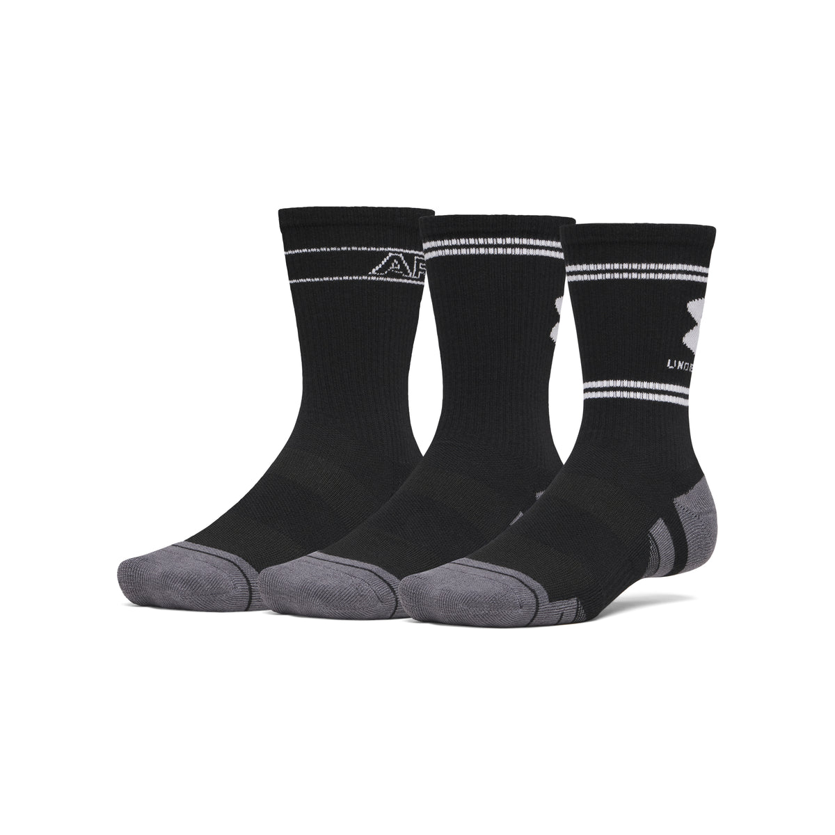 Under Armour Performance Tech Unisex 3-Pack Crew Socks - Black