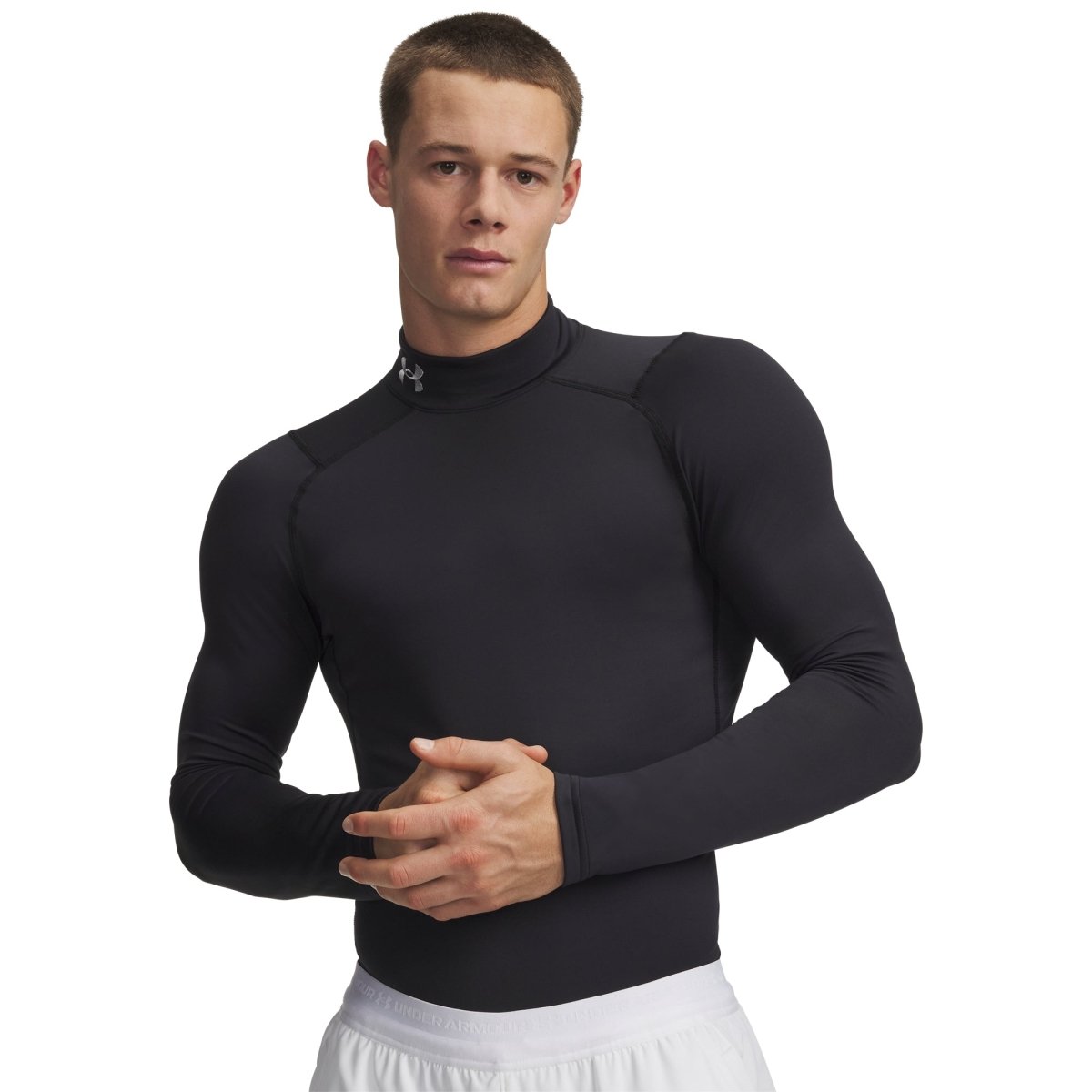 Under Armour ColdGear Armour Fitted Mock Baselayer - Black / White - Under Armour