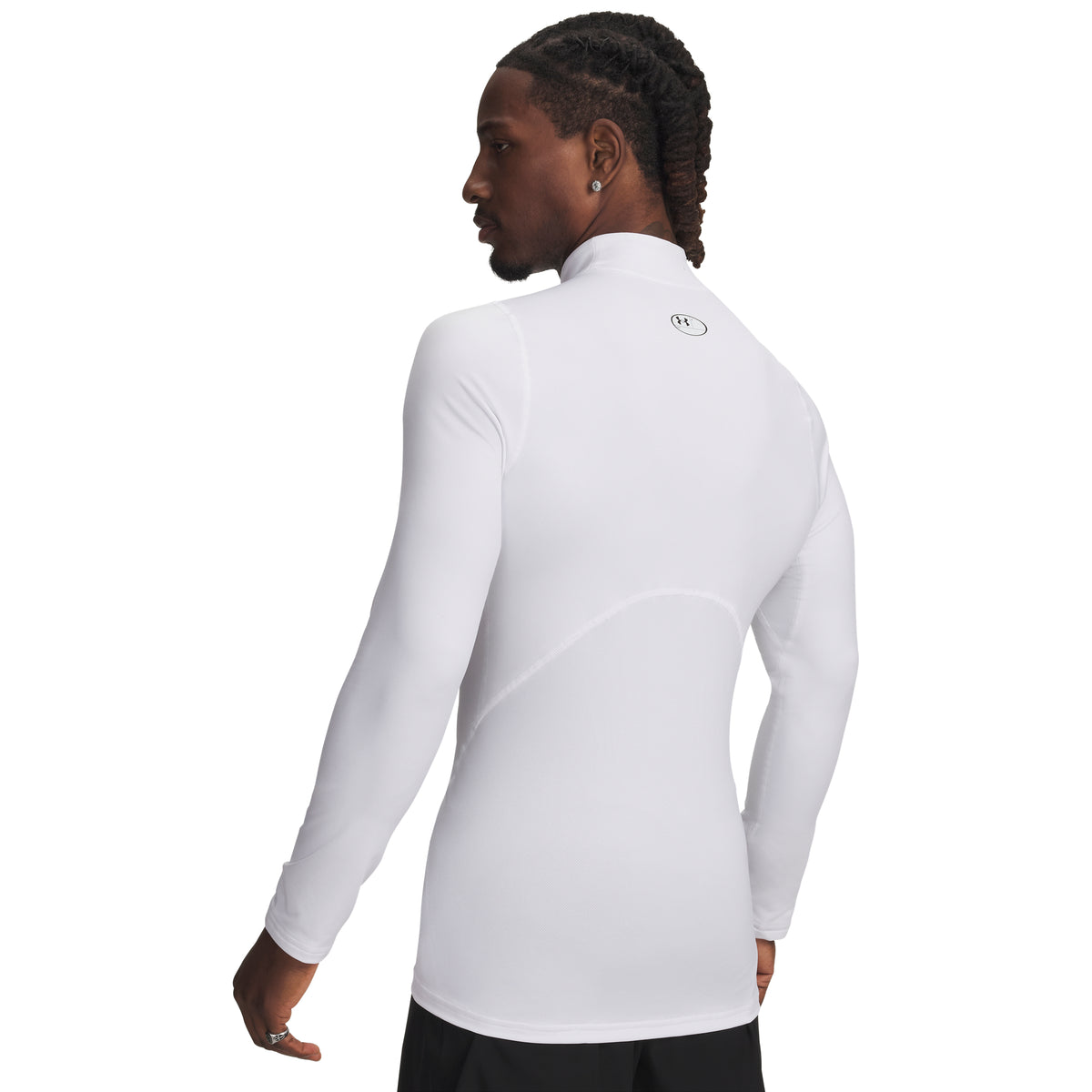 Under Armour ColdGear Armour Fitted Mock Baselayer - White / Black