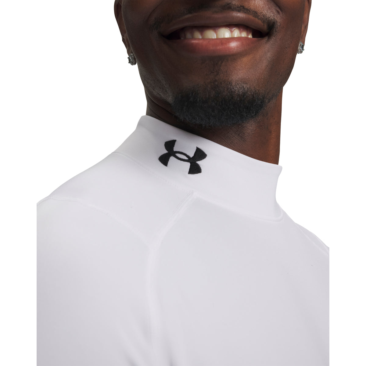 Under Armour ColdGear Armour Fitted Mock Baselayer - White / Black