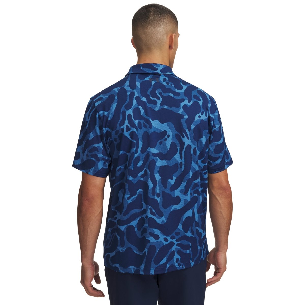 Under Armour Golf Matchplay Printed Polo Shirt - Aegean Blue / Academy - Under Armour