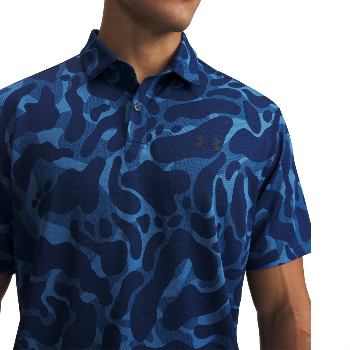 Under Armour Golf Matchplay Printed Polo Shirt - Aegean Blue / Academy - Under Armour