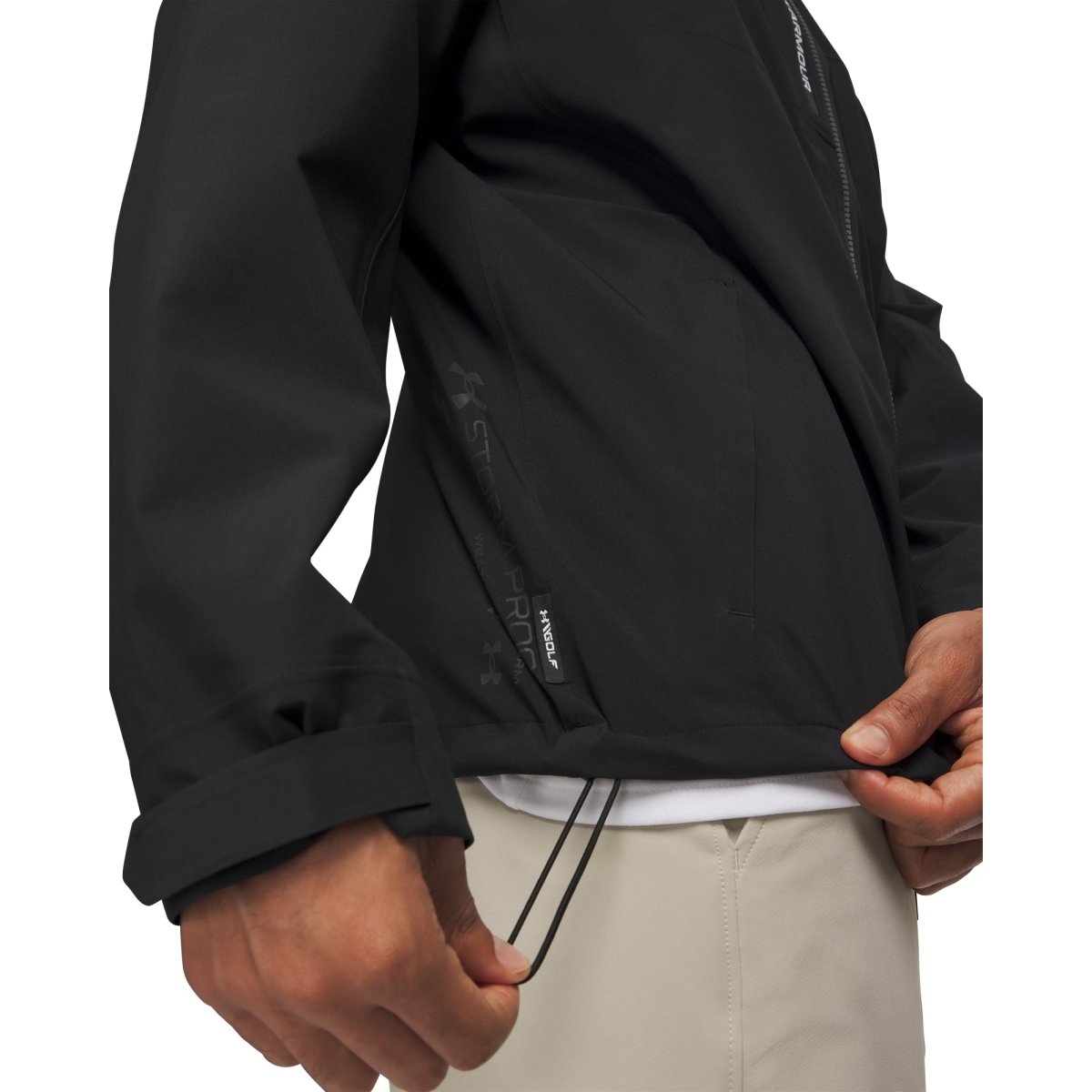 Under Armour Drive Pro Waterproof Golf Jacket - Black / White - Under Armour