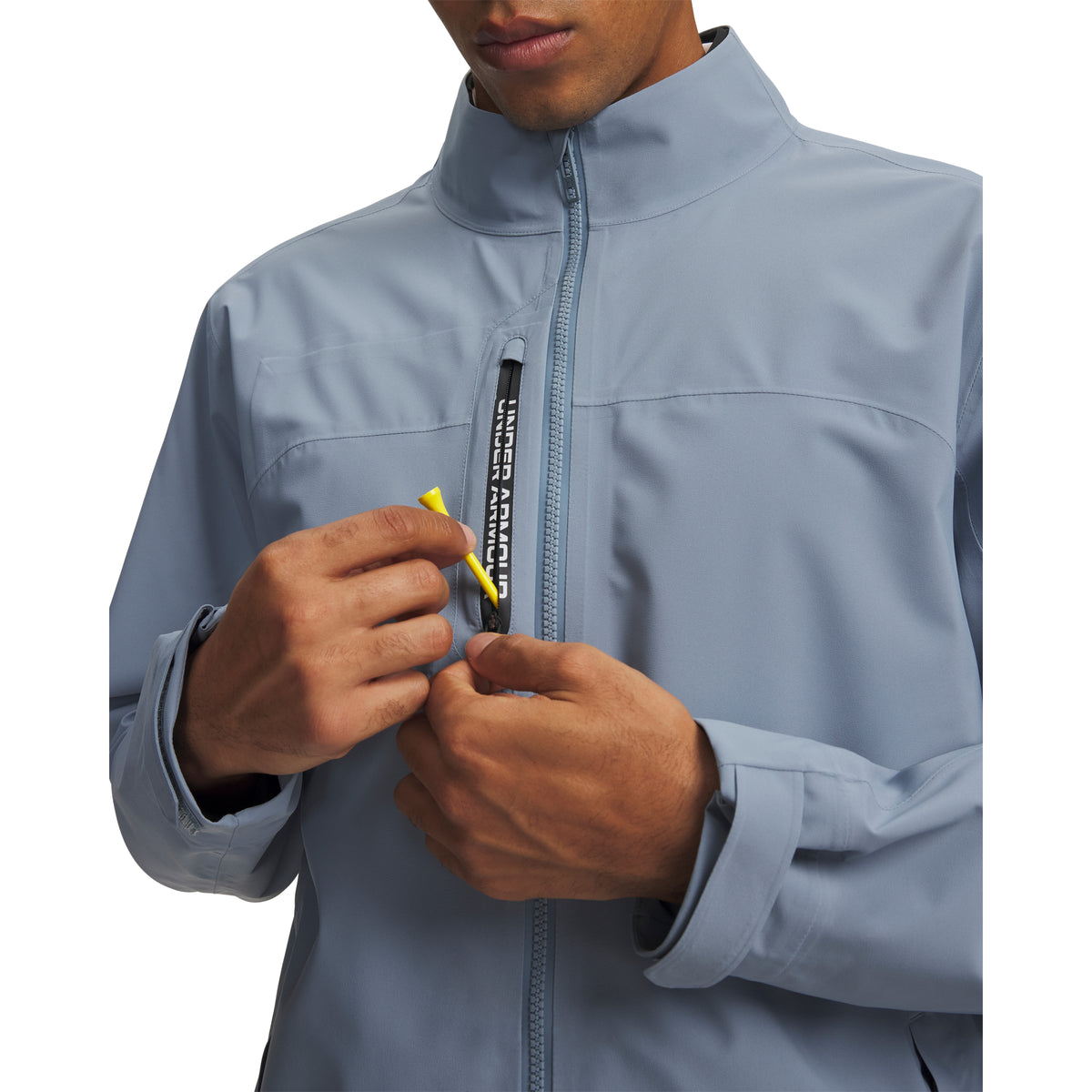 Under Armour Drive Pro Waterproof Golf Jacket - Blue Wind / White