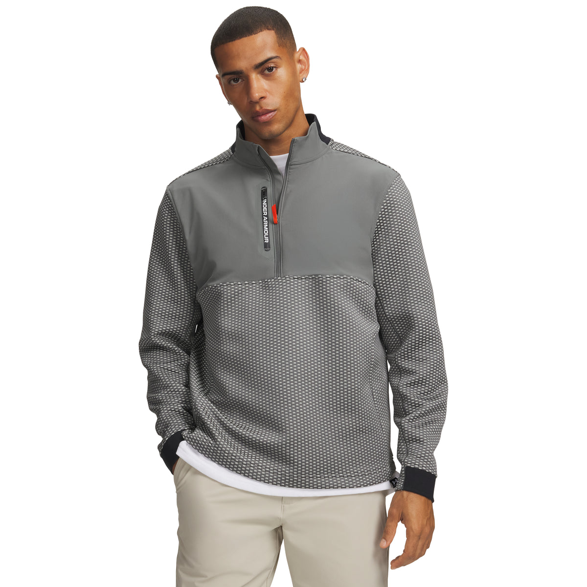 Under Armour Drive Pro Hybrid Men's 1/2 Zip - Clay Green / White
