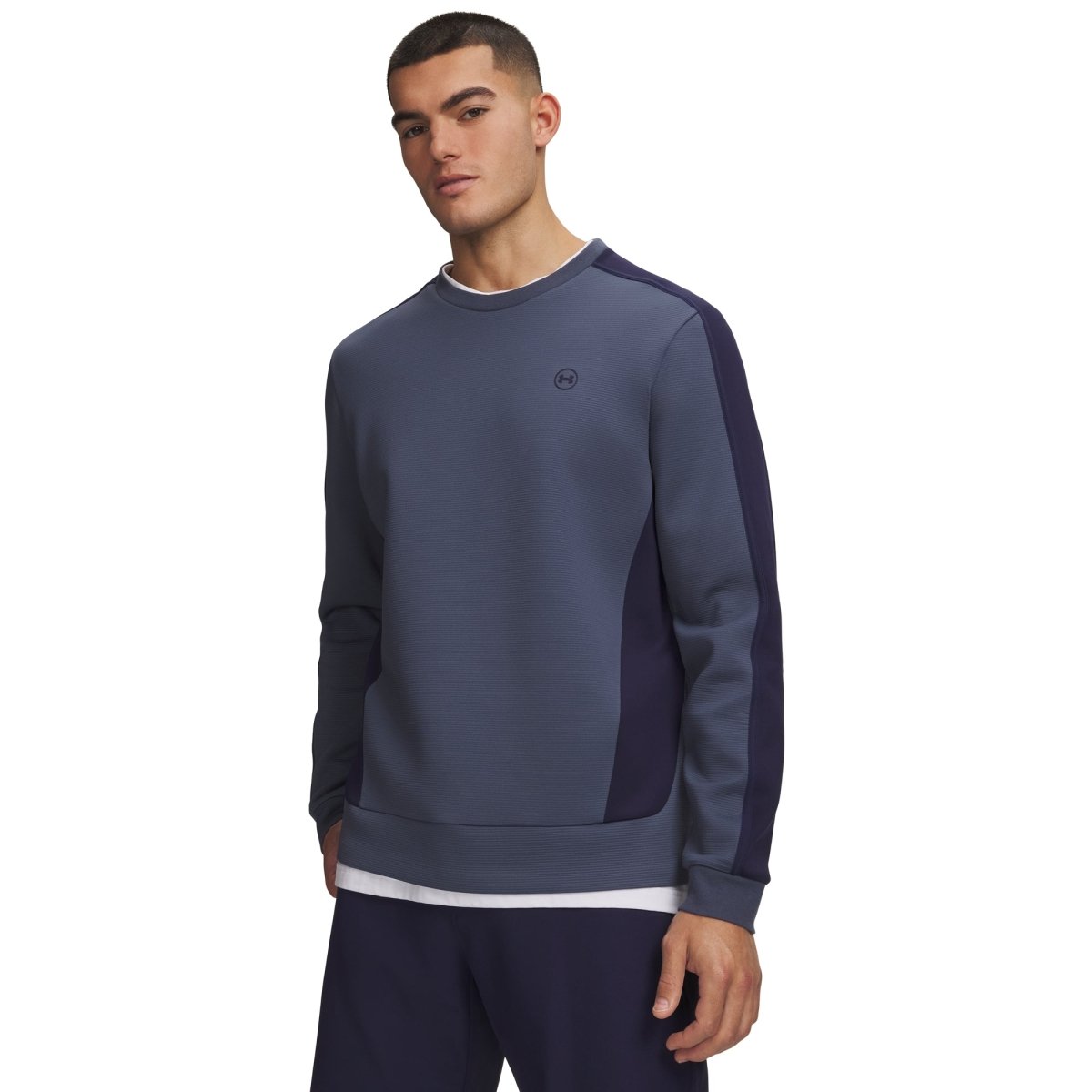 Under Armour Drive Midlayer Men's Crew Neck Jumper - Downpour Grey / Midnight Navy - Under Armour