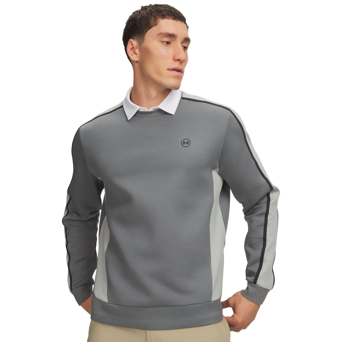 Under Armour Drive Midlayer Men's Crew Neck Jumper - Clay Green / Titanium / Anthracite - Under Armour