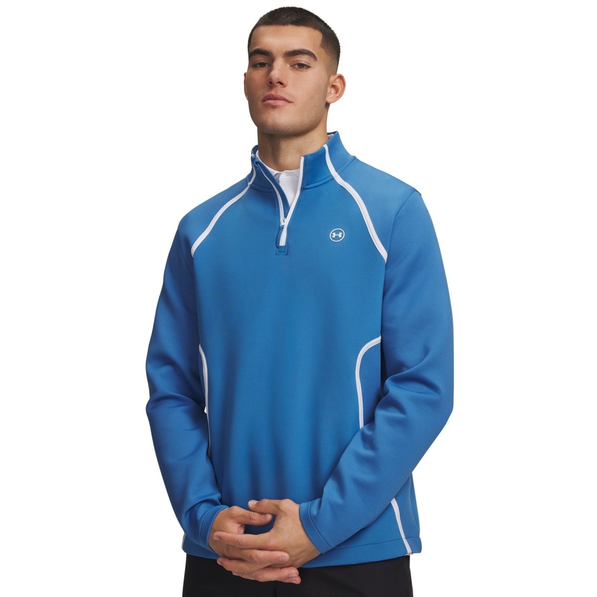 Under Armour Drive Midlayer Men's 1/4 Zip Jumper - Aegean Blue / White - Under Armour