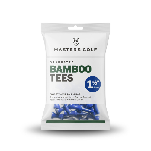 Masters Bamboo 1 1/2" Graduated Blue Golf Tees 25 Pack | EvolutionGolf | Masters Golf | Evolution Golf 