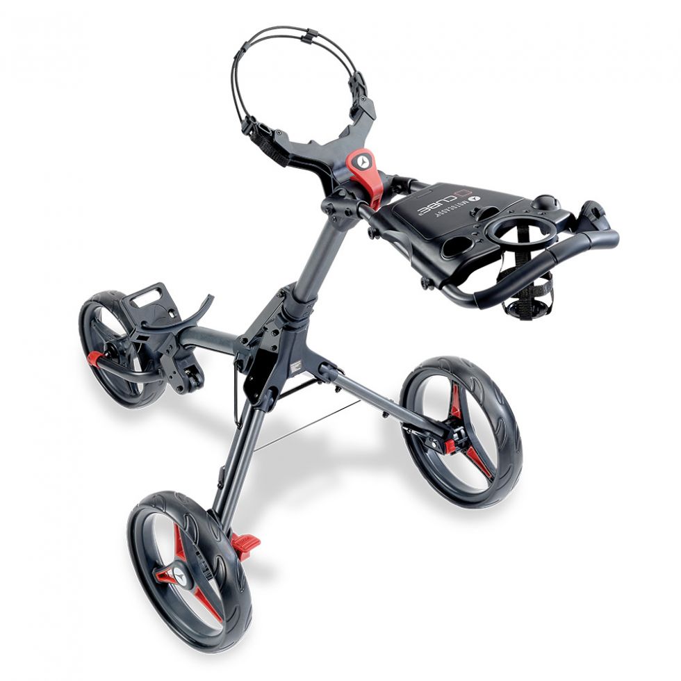 Motocaddy Cube Red Push Trolley | Motocaddy | 3 Wheel Trolley | Motocaddy | Evolution Golf 
